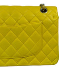 Chanel Yellow Quilted Lambskin Double Flap Bag 2009
