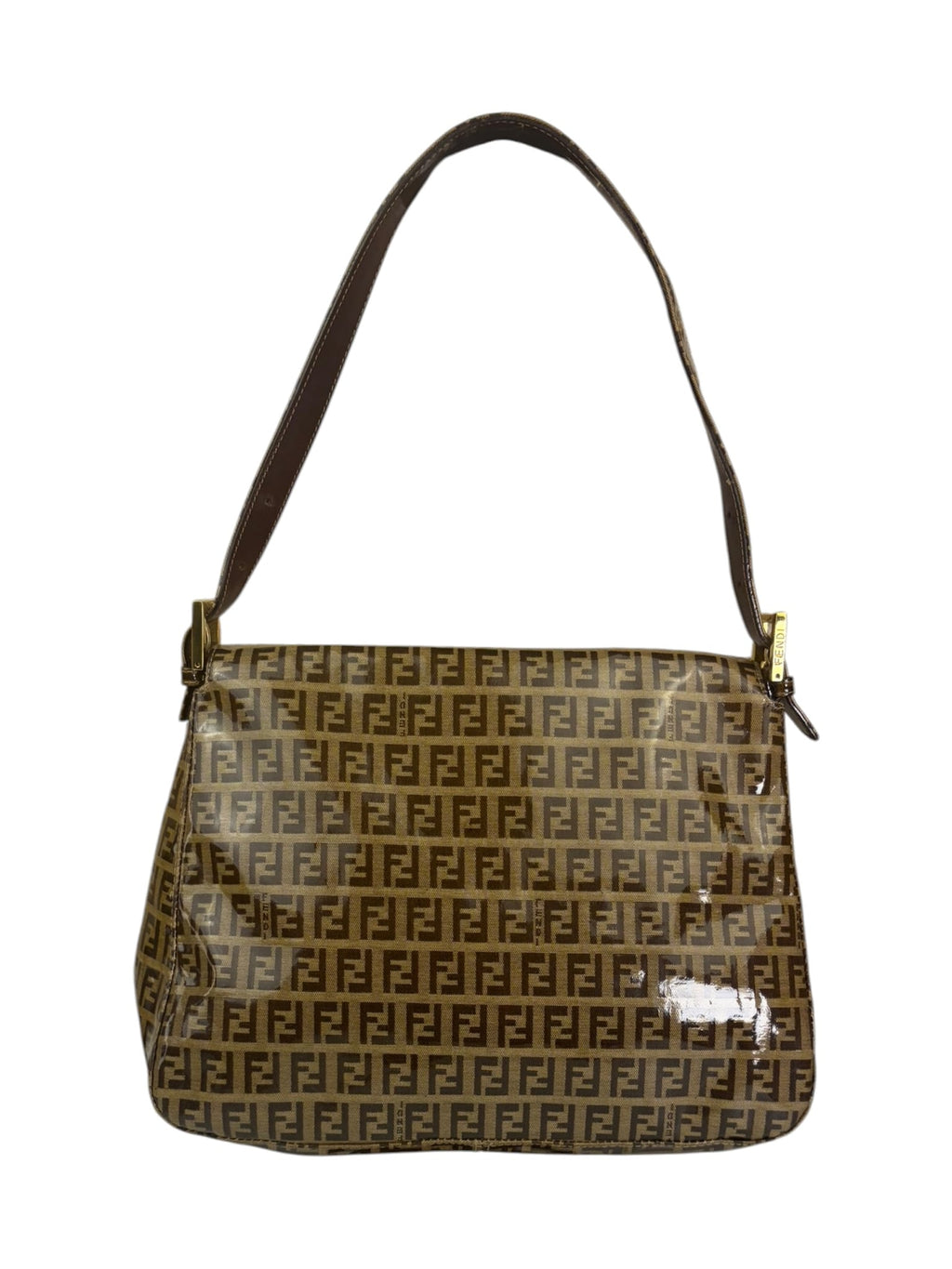 Fendi Beige/Brown PVC Mamma Baguette