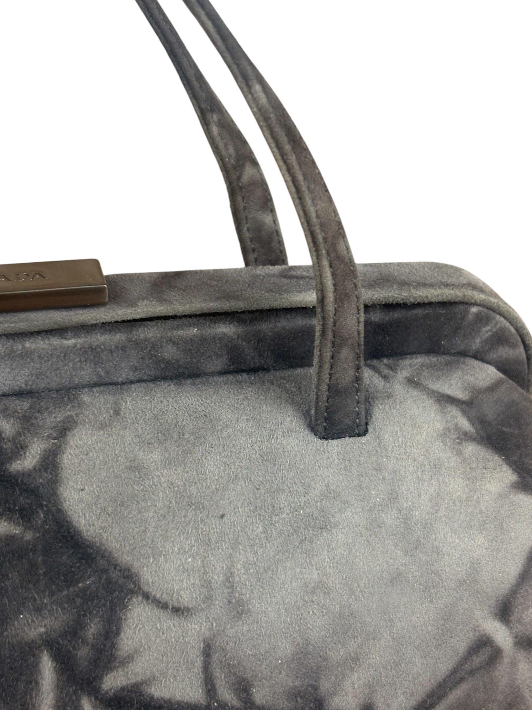 Prada Lux Grey Scamosciato Tie Dye Clutch Top Handbag
