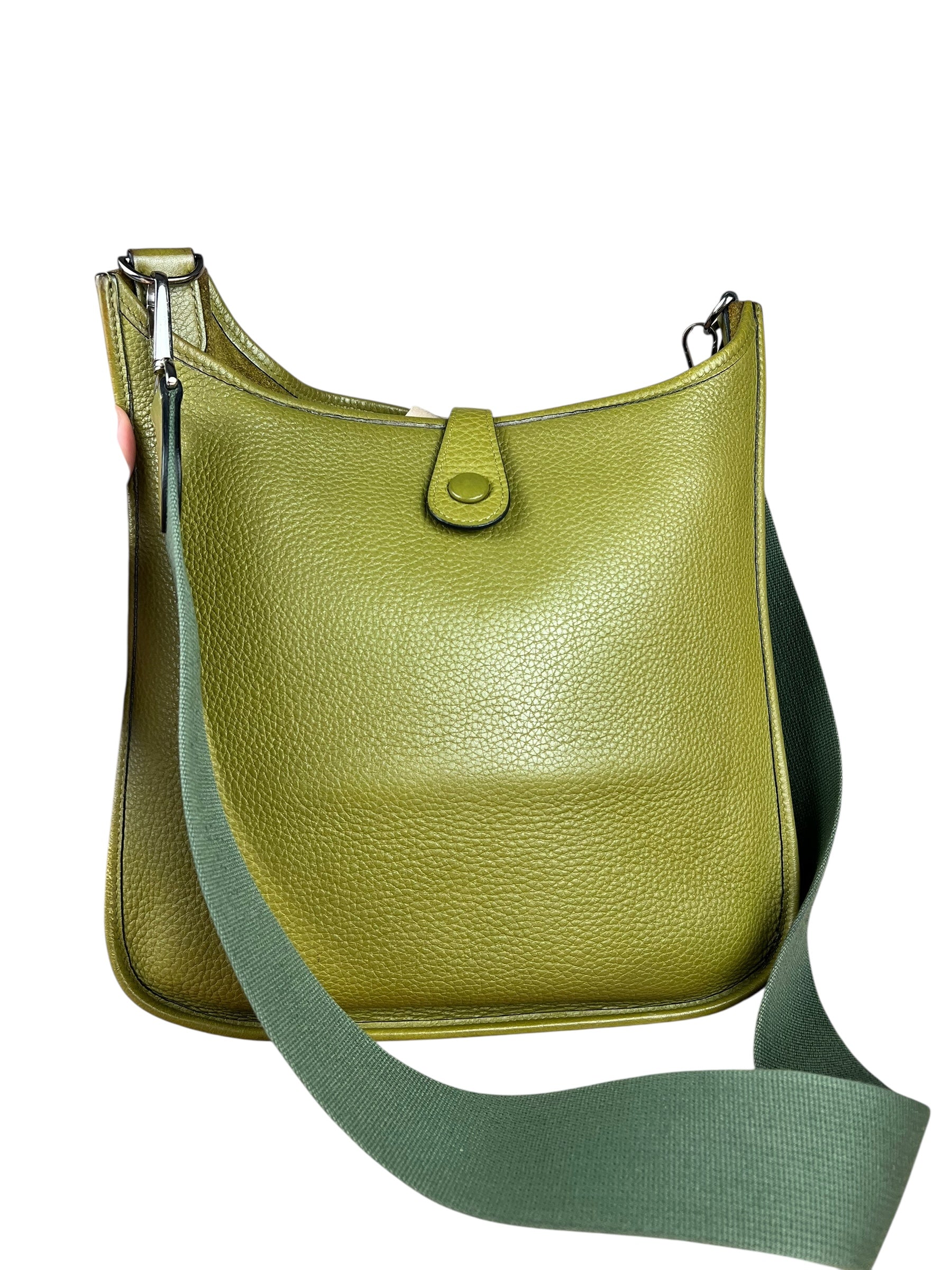 Hermes Taurillon Clemence Evelyne Green