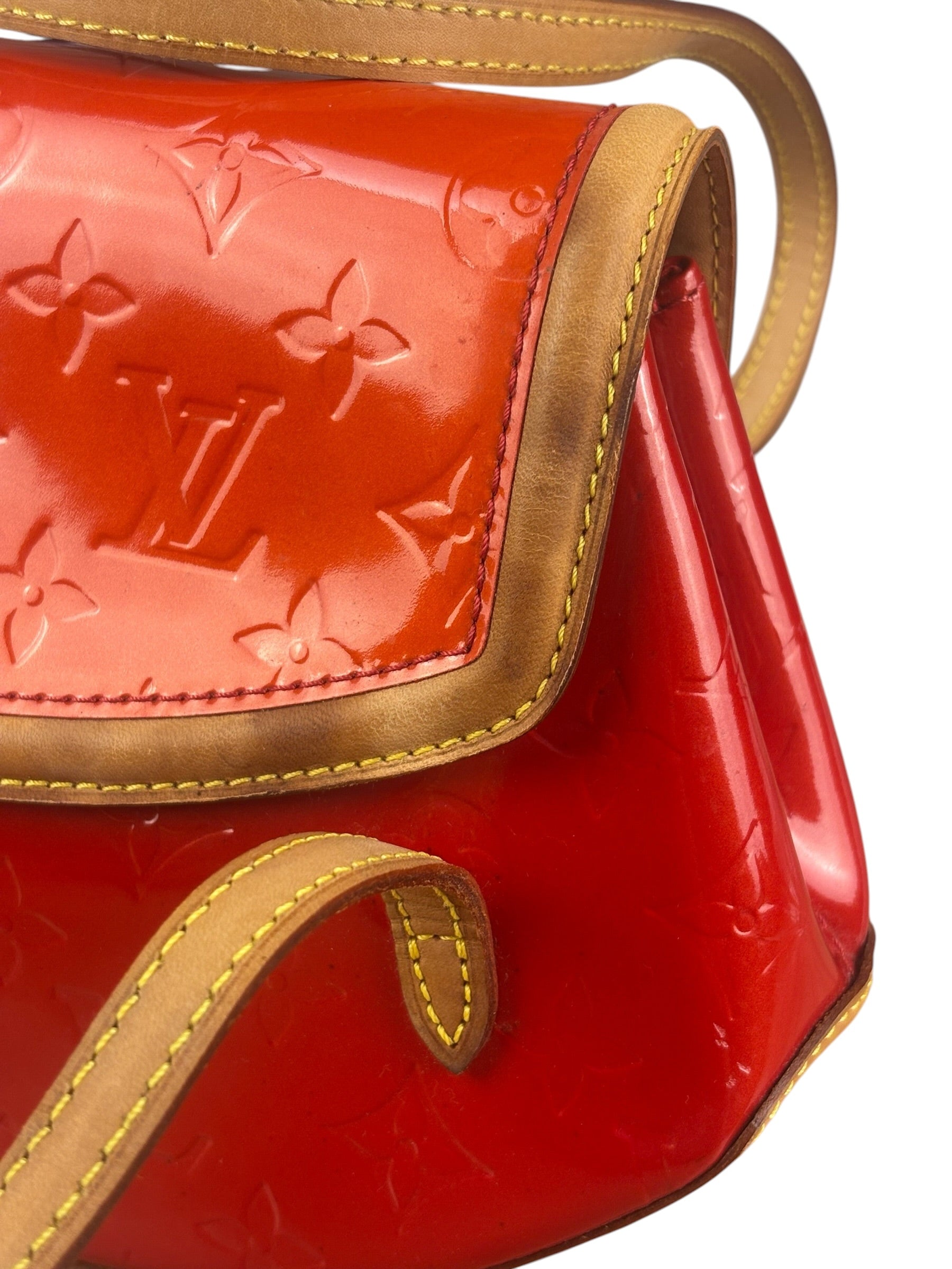 Louis Vuitton Red Monogram Vernis Biscayne Bay PM Handbag