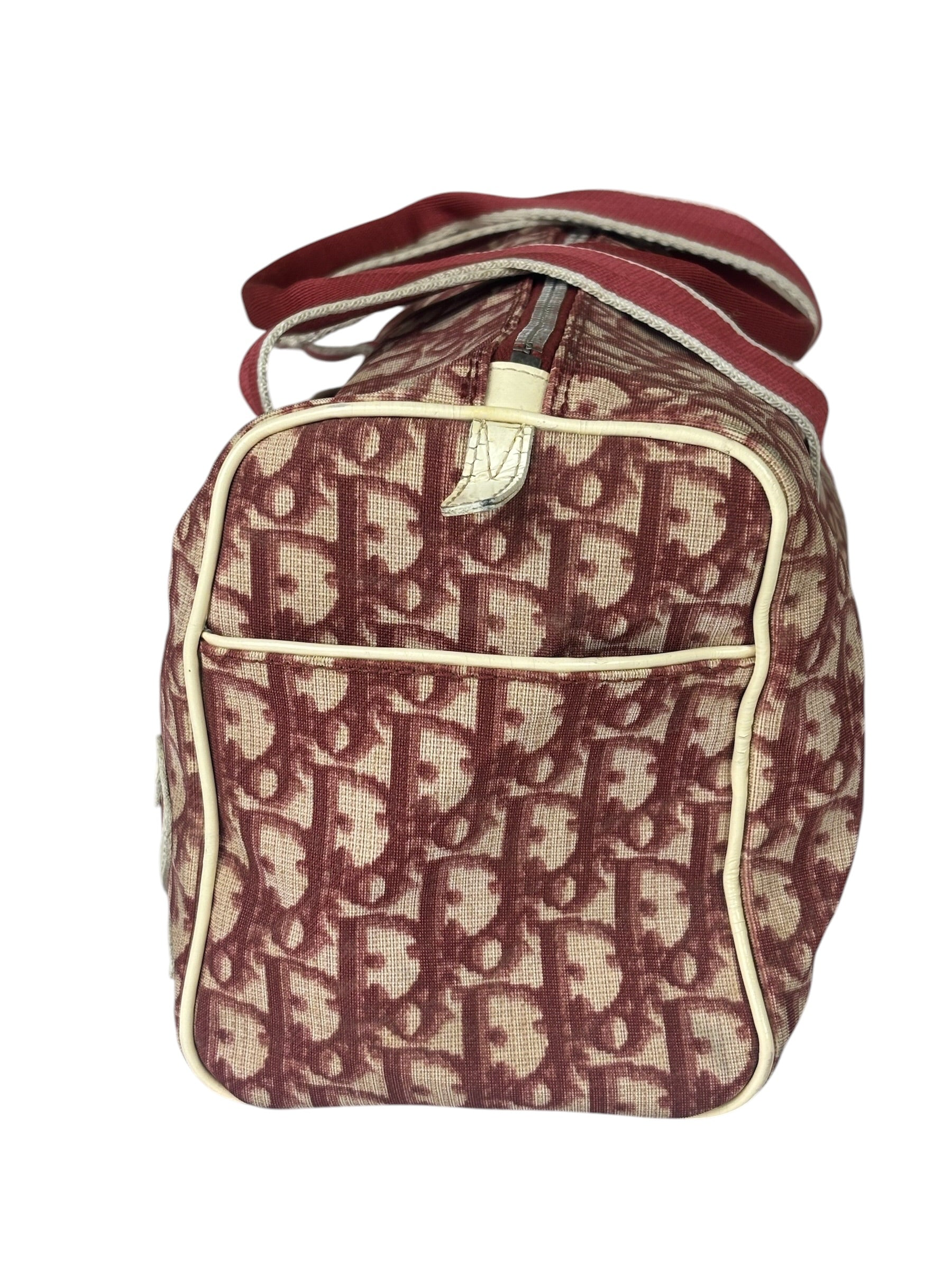 Christian Dior Vintage Red Trotter Boston Bag