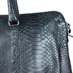 Bottega Veneta Black Snake Leather Brief Case
