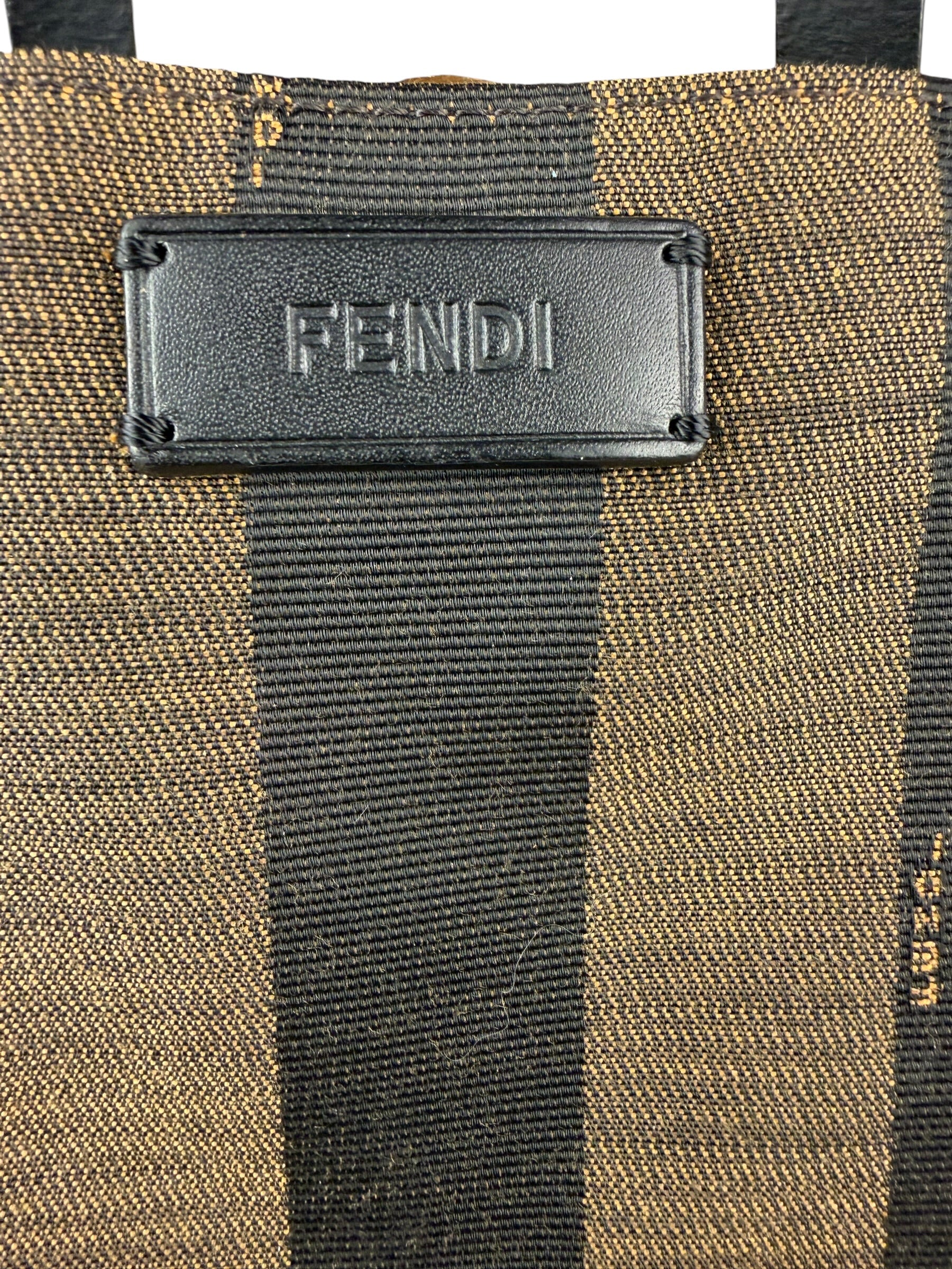 Fendi Pequin Canvas Tote Bag