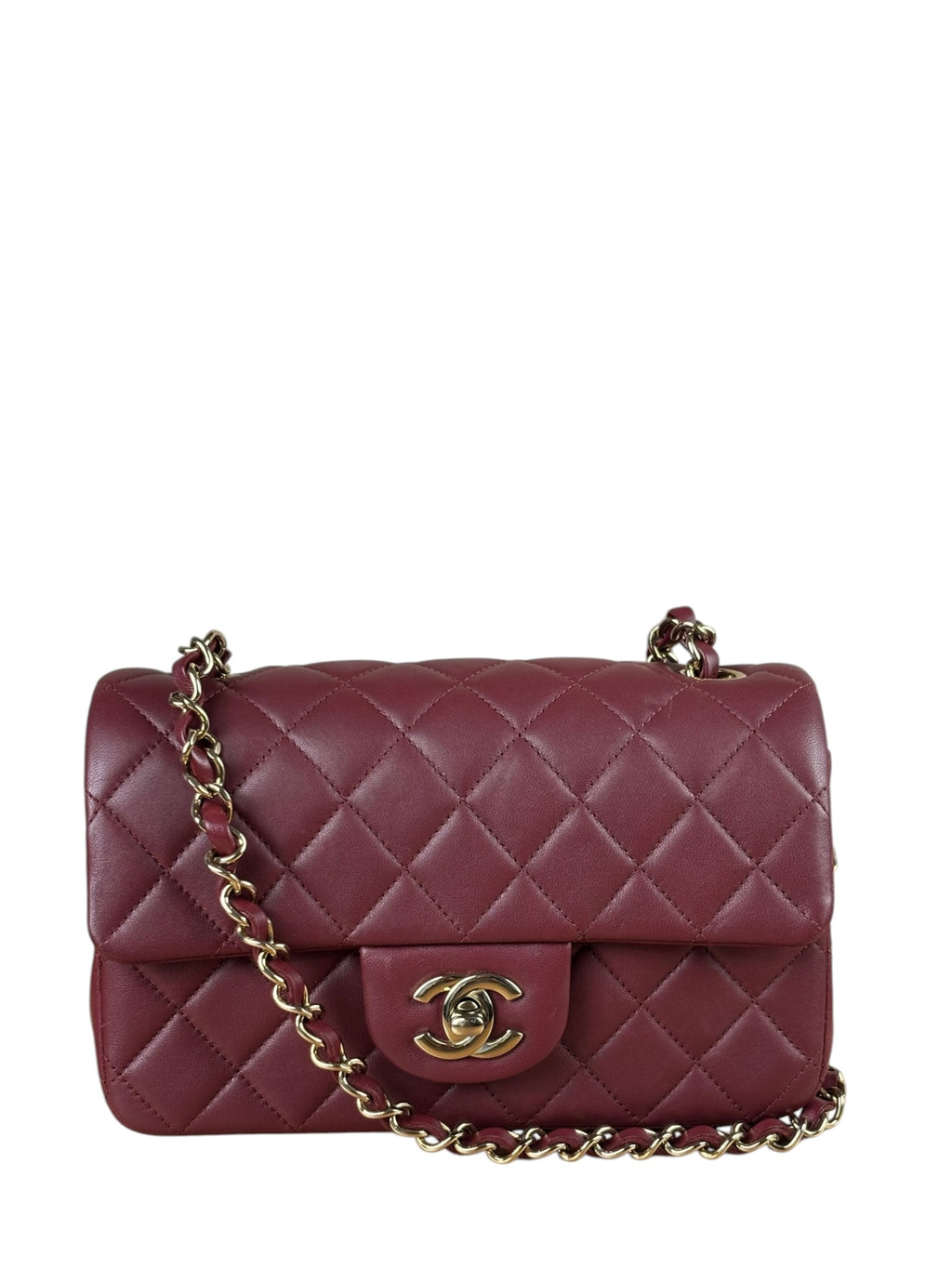 Chanel Burgundy Quilted Lambskin Small Flap Bag 2021