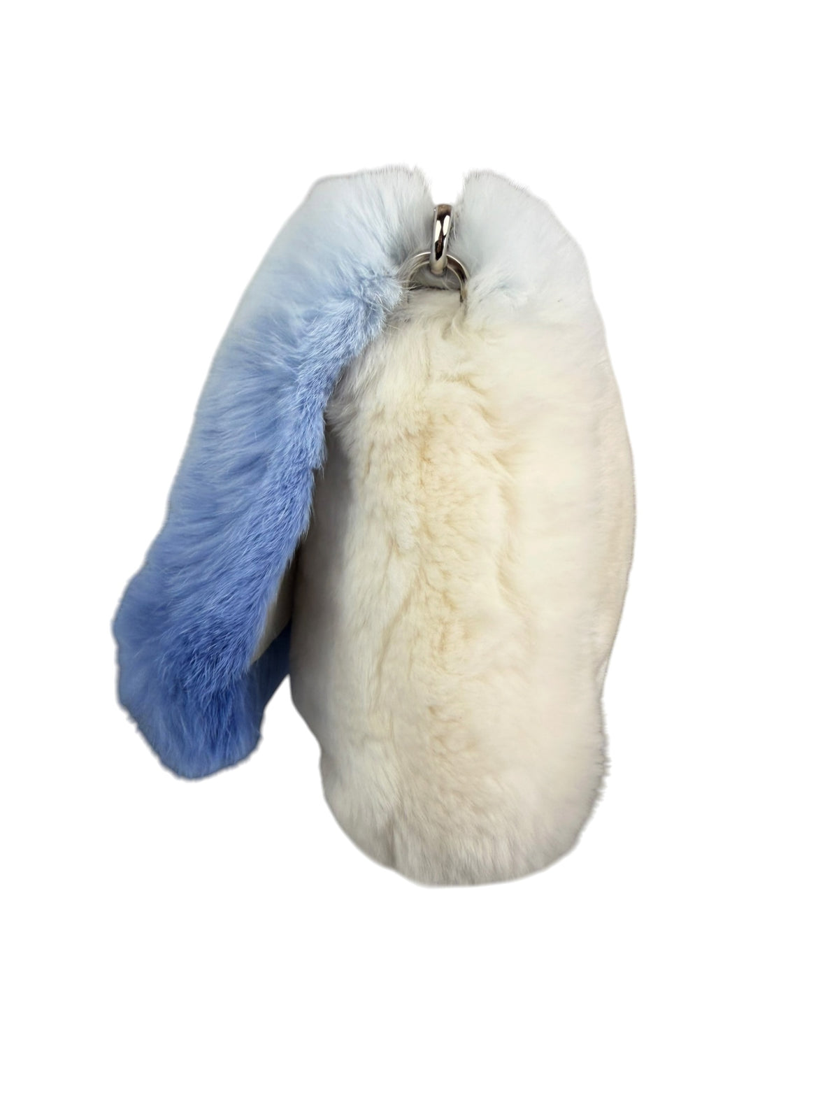 Miu Miu Blue Gradient Fur Crystal Flap Bag