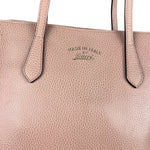 Gucci Pebbled Leather Swing Tote Pink