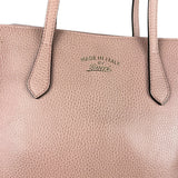 Gucci Pebbled Leather Swing Tote Pink