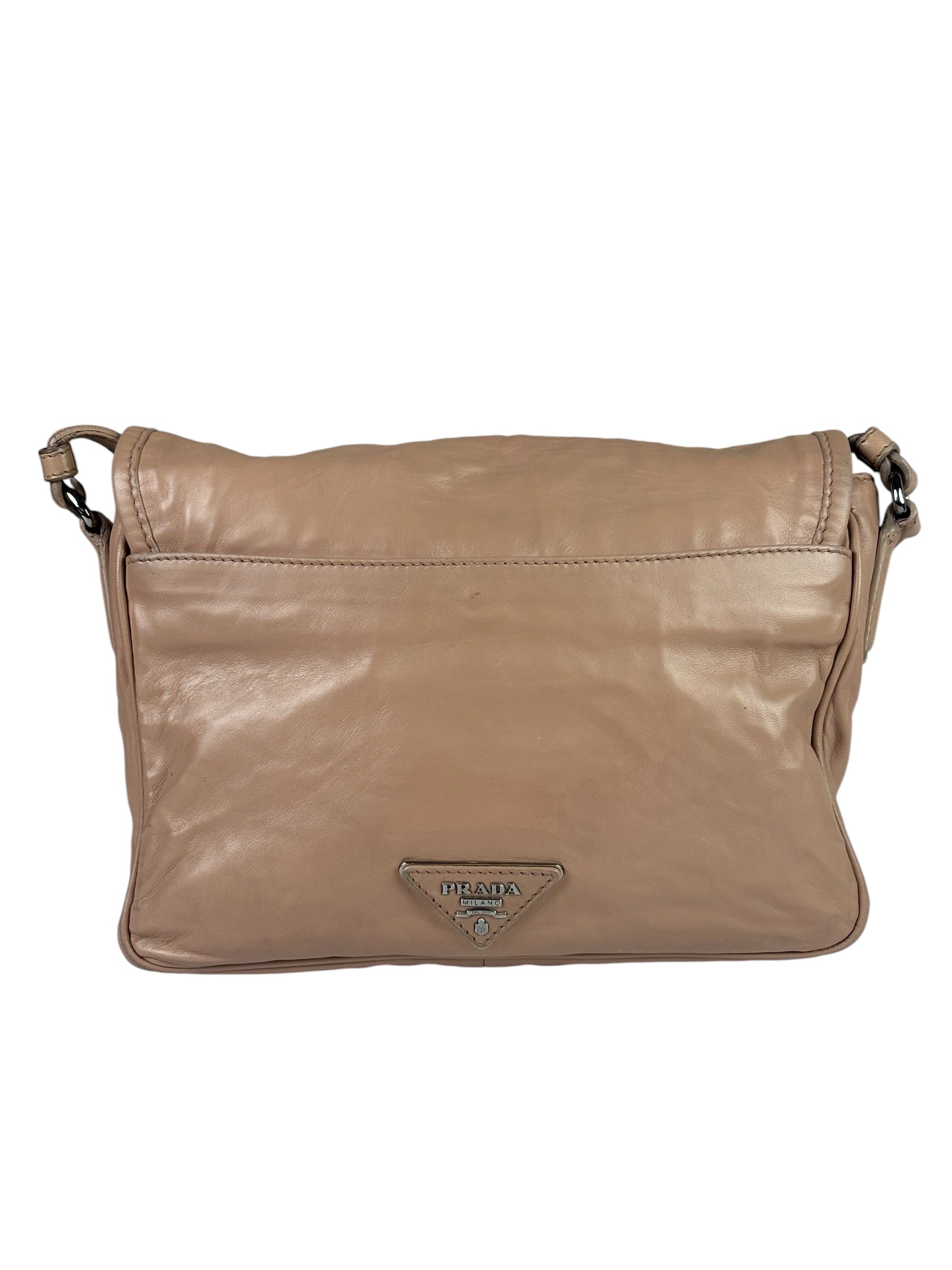 Prada Blush Pink Vitello Shiny Leather Flap Bag