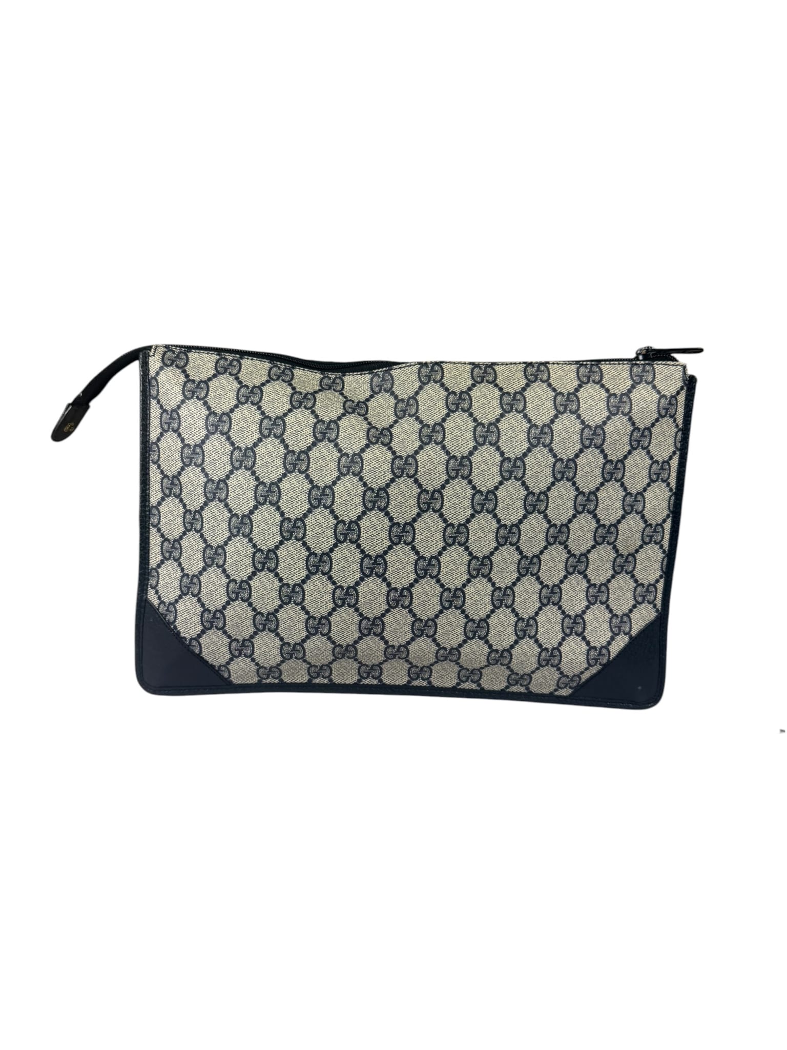 Gucci Vintage GG Coated Canvas Zip Travel Pouch Navy