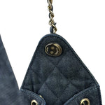 Chanel Navy Quilted Denim/Leather Trim 25 Hobo Bag 2021