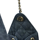 Chanel Navy Quilted Denim/Leather Trim 25 Hobo Bag 2021