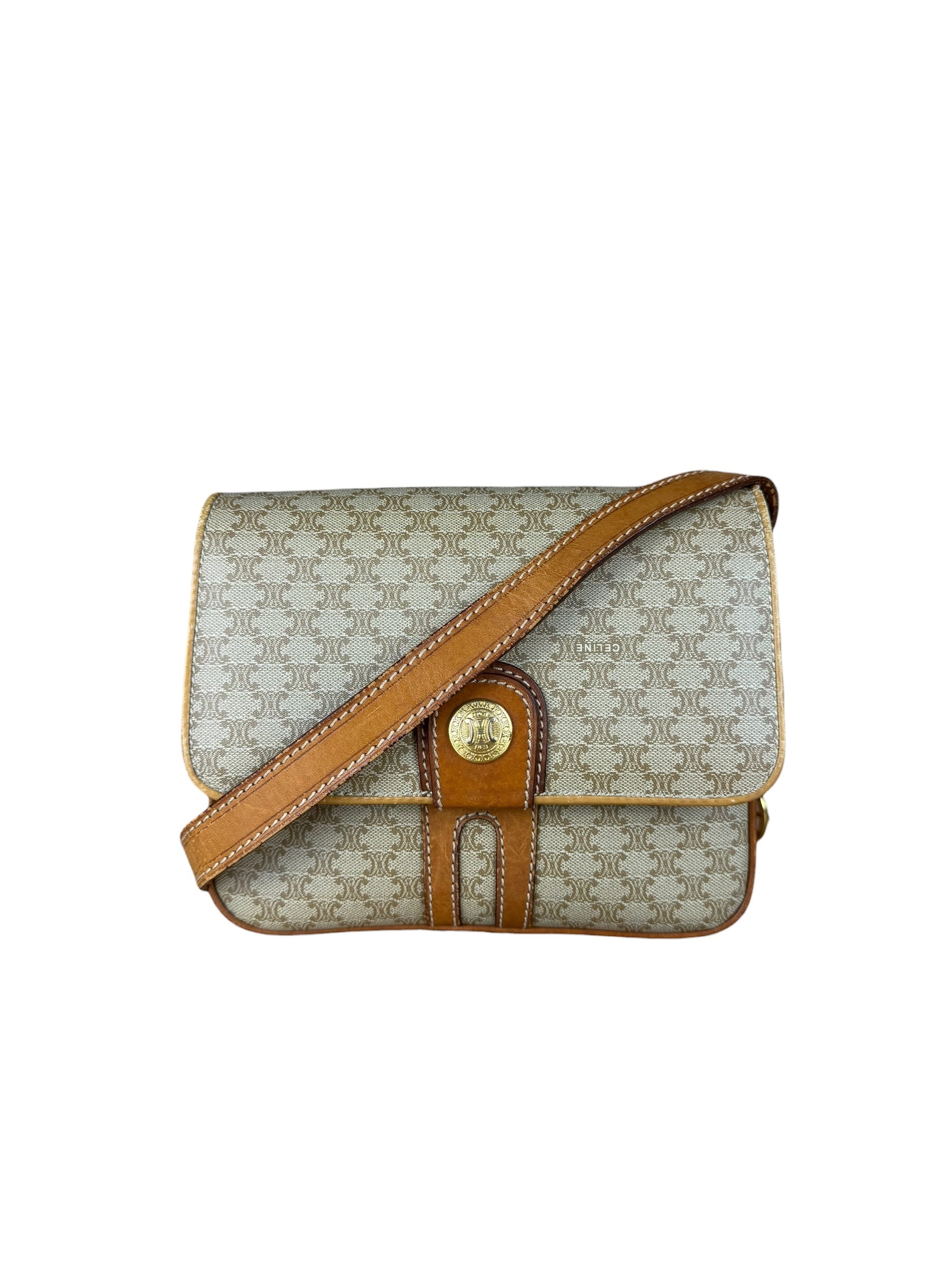 Celine Vintage Macadam Canvas Crossbody Bag
