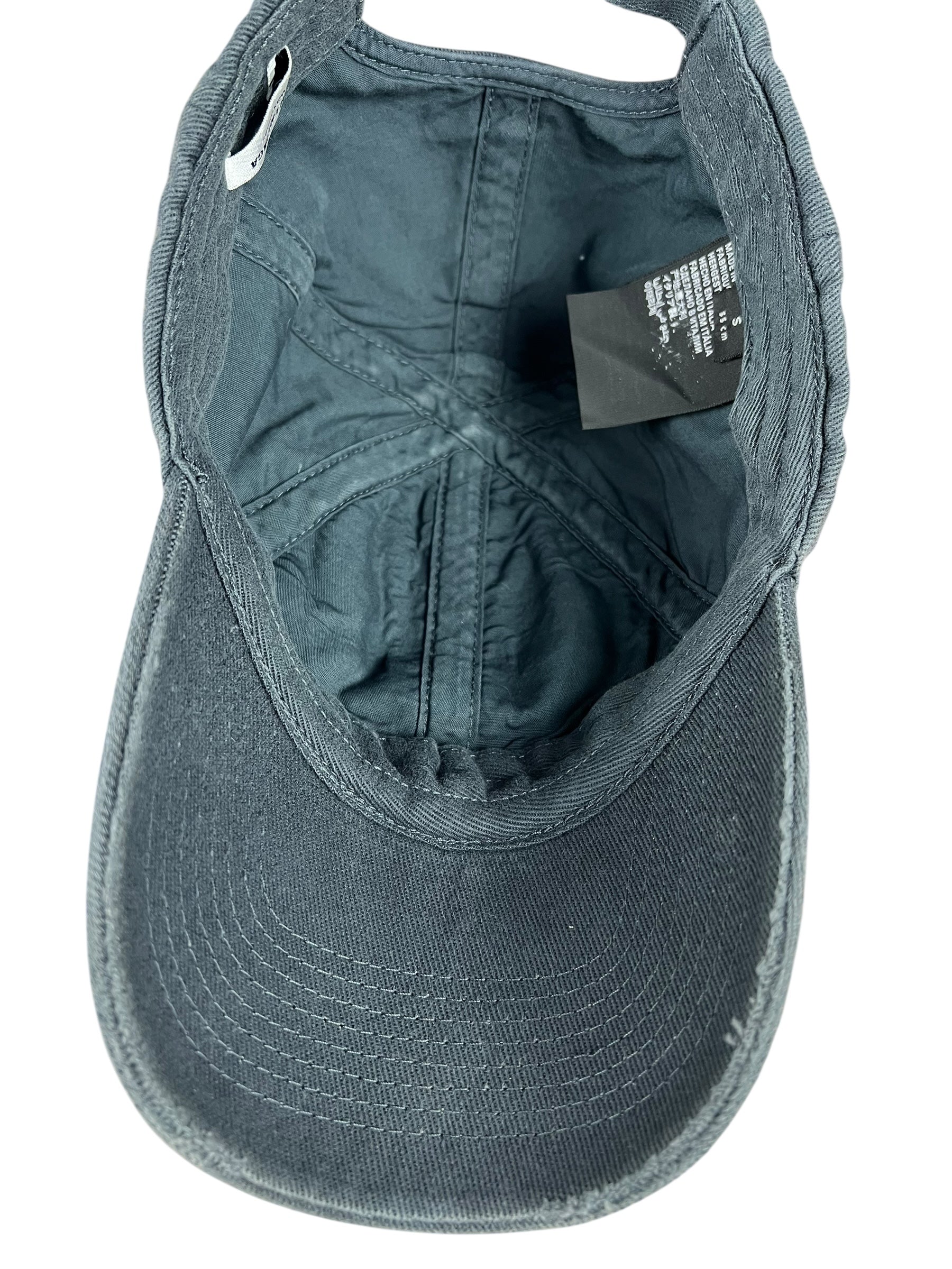 Balenciaga Distressed Embroidered Cap Washed Black