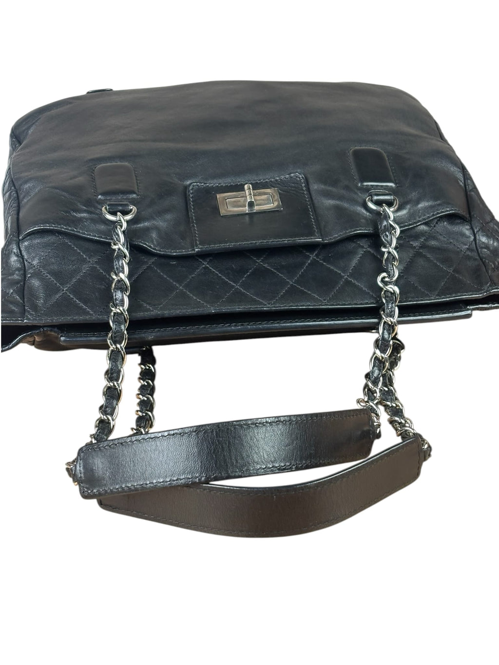 Chanel Black Quilted Leather Medium 2.55 Reissue Tote 2008