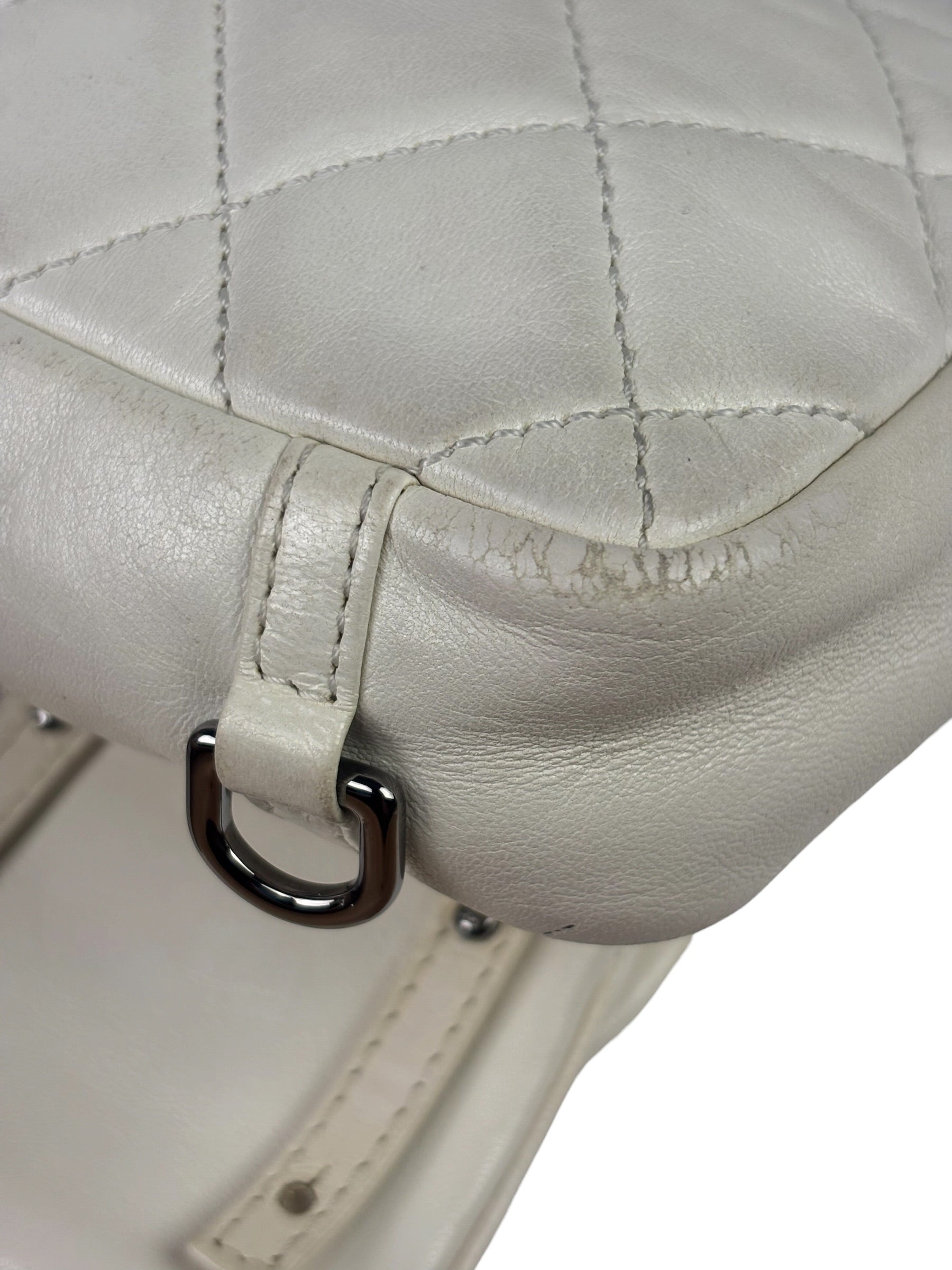 Chanel White Quilted Leather Multi-pocket Flap Bag 2007