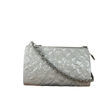 Chanel Vintage Grey Patent Leather Lucky Symbols Icon Pochette 1989
