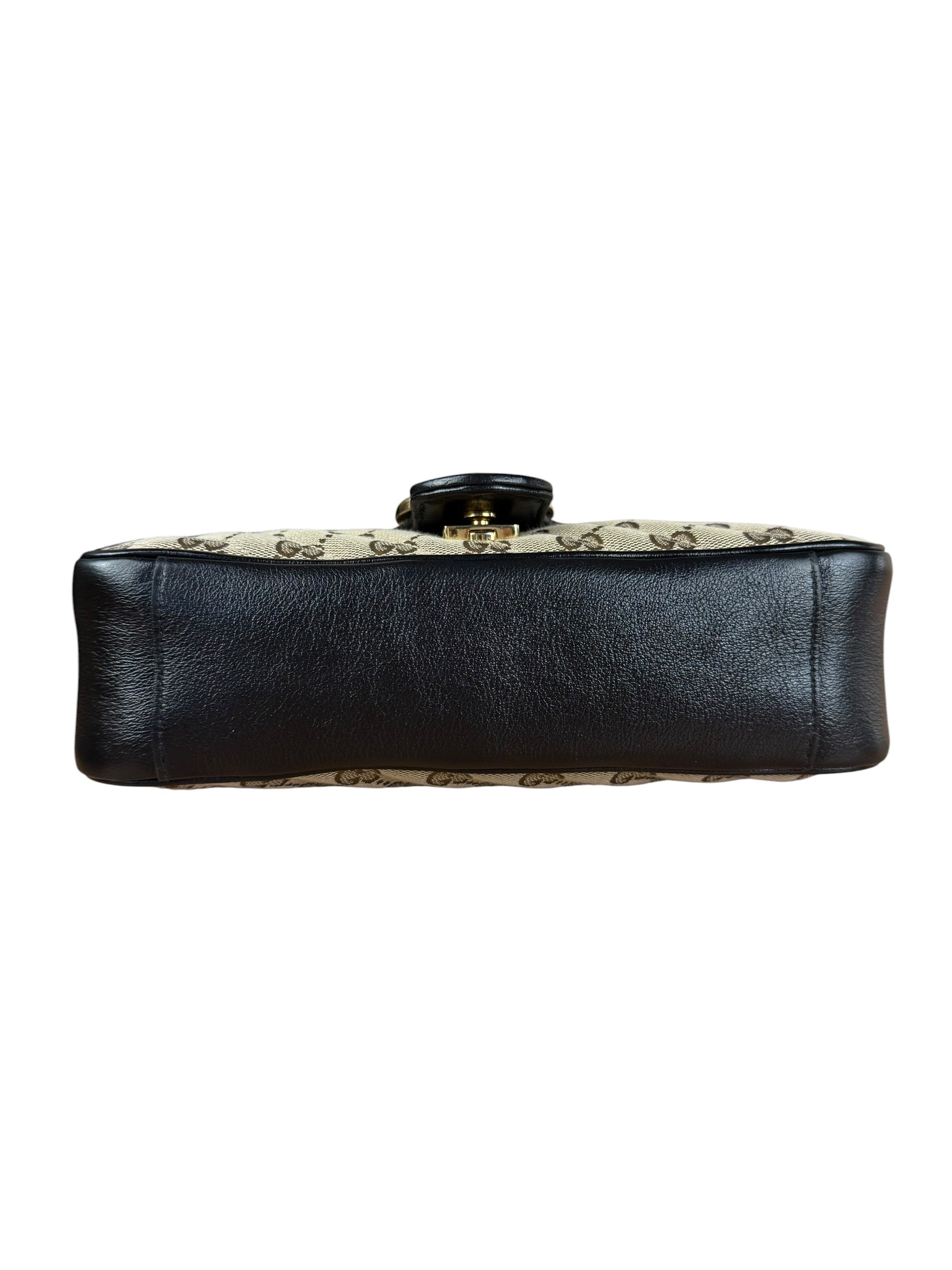 Gucci Beige/Black GG Marmont Shoulder Bag