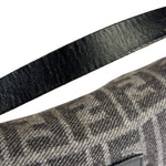 Fendi Grey/Black Leather Trim/Wool Zucca Baguette