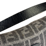 Fendi Grey/Black Leather Trim/Wool Zucca Baguette