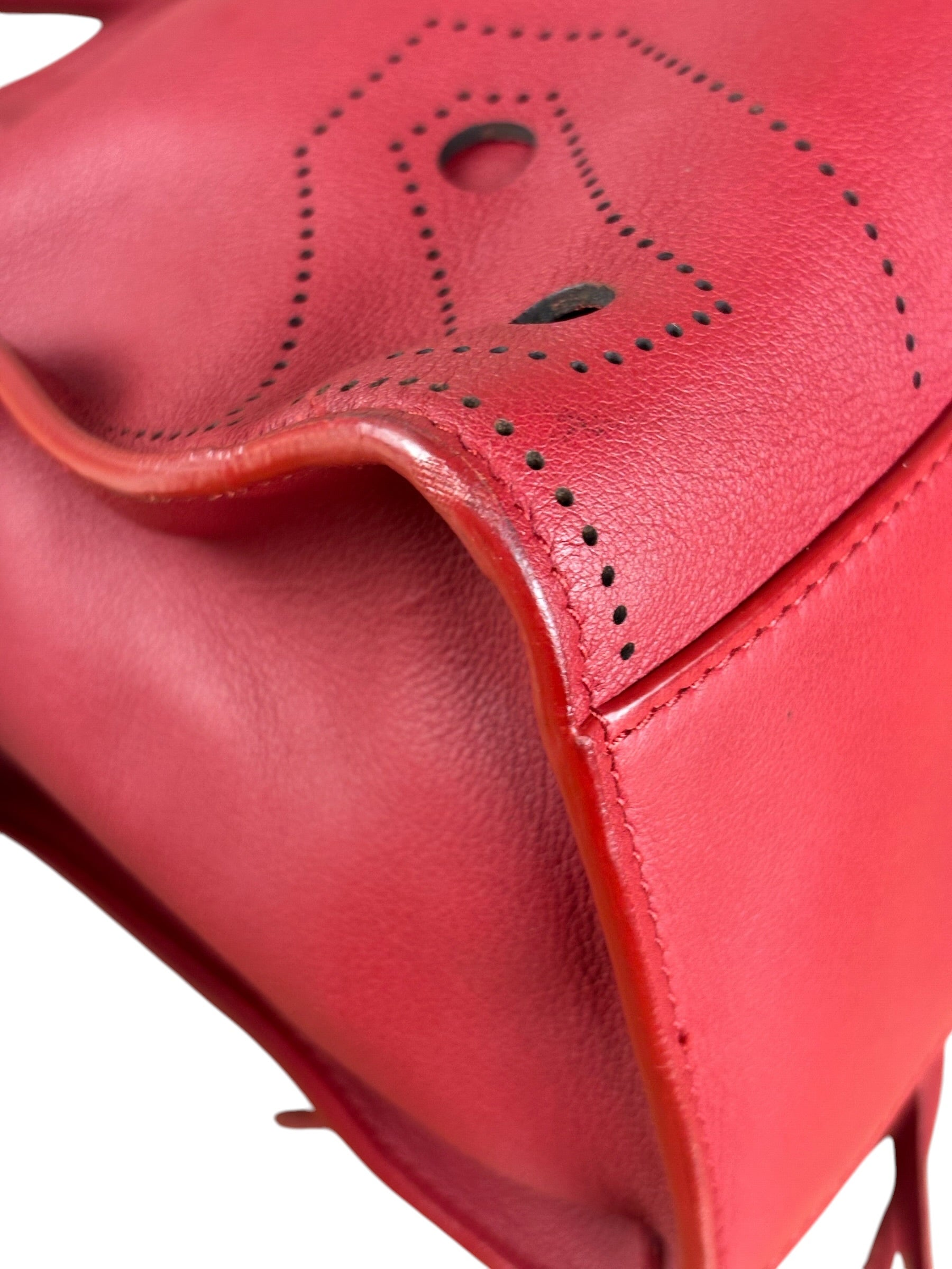 Balenciaga Red Leather Blackout City Two-Way Bag