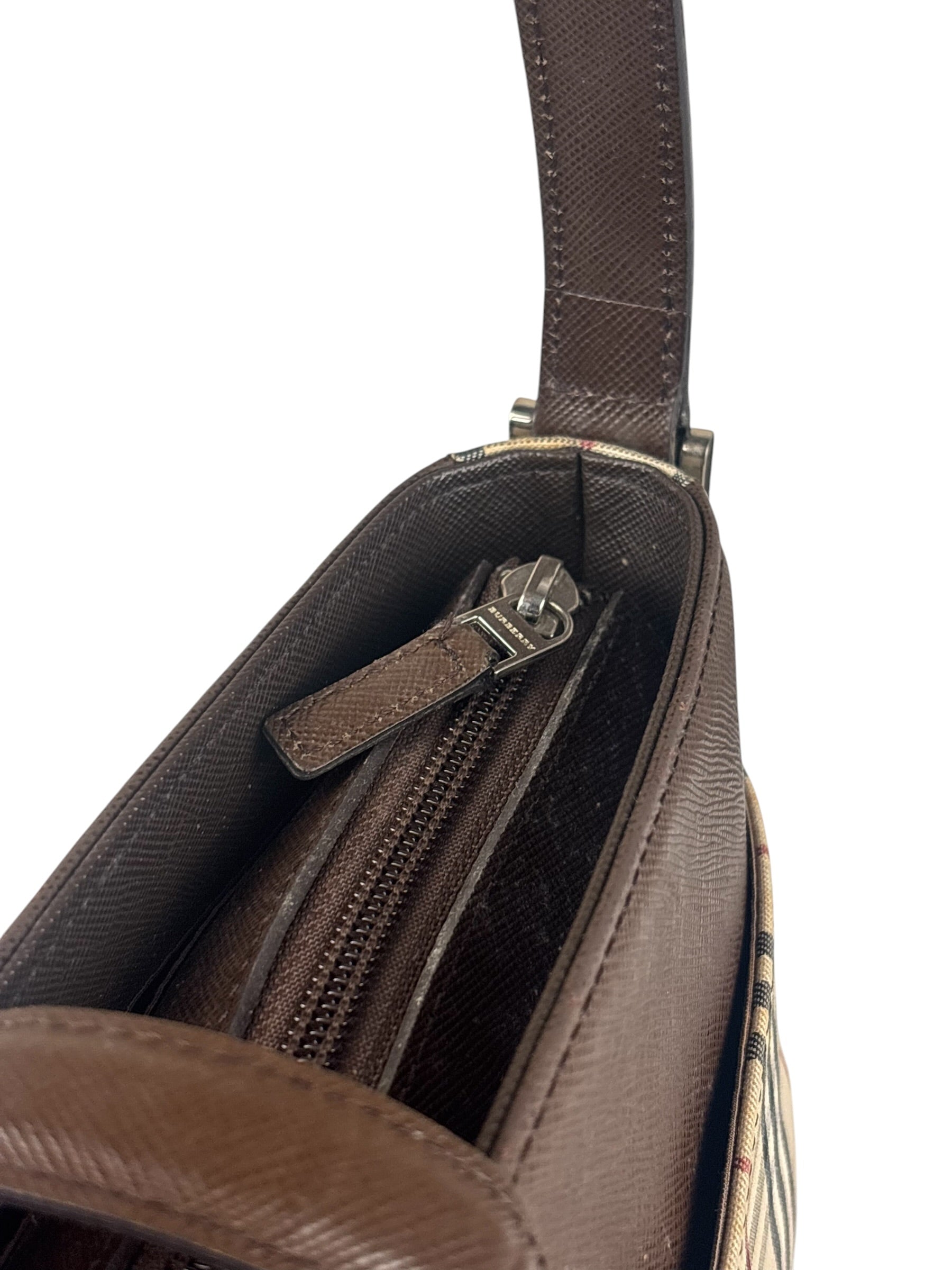 Burberry Brown Leather House Shoulder Bag
