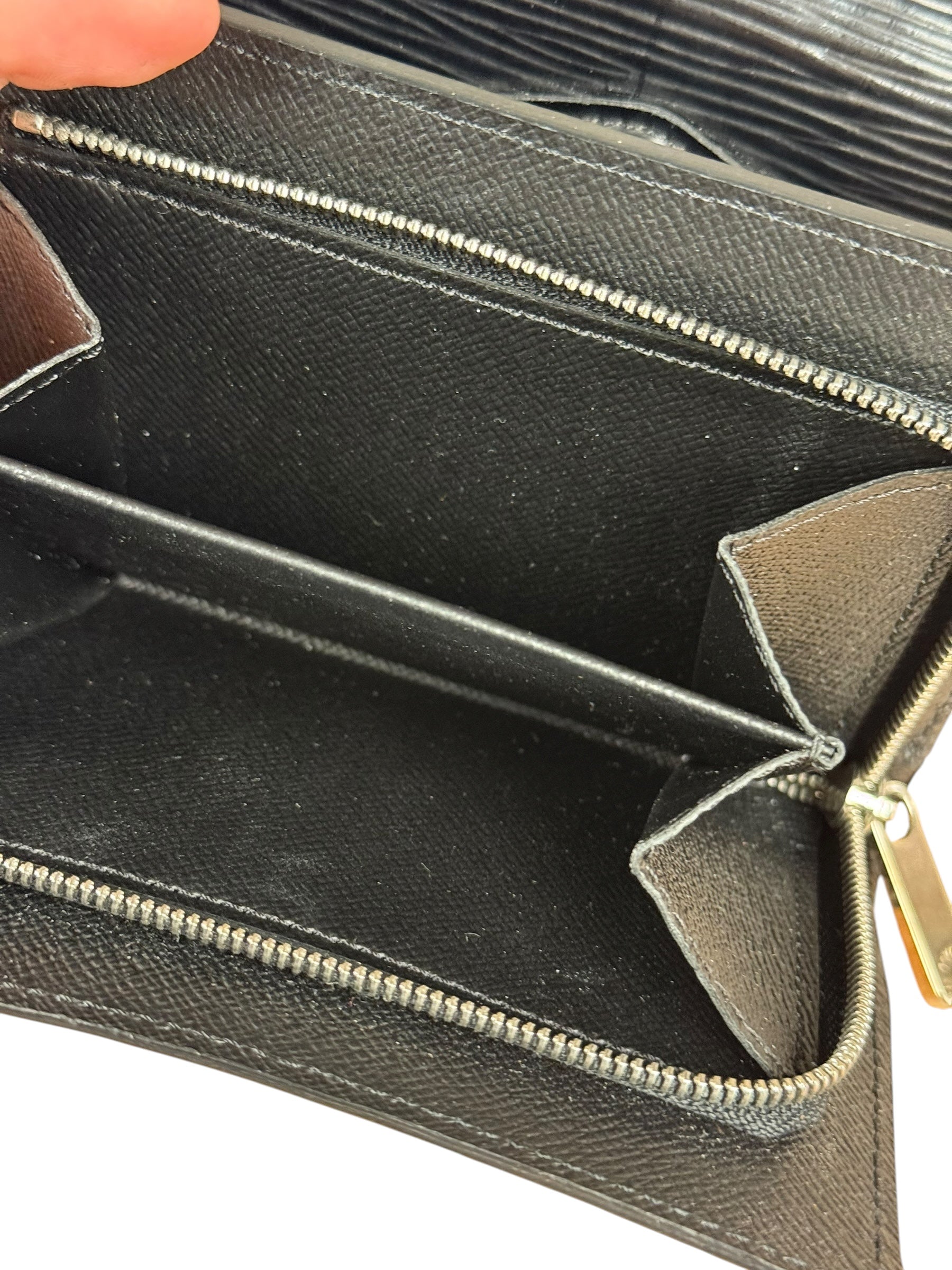 Louis Vuitton Black Epi Joey Trifold Wallet