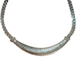 Christian Dior Vintage Rhinestone Crescent Smile Necklace