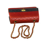 Chanel Red & Navy Trapezoid Flap Bag 1992