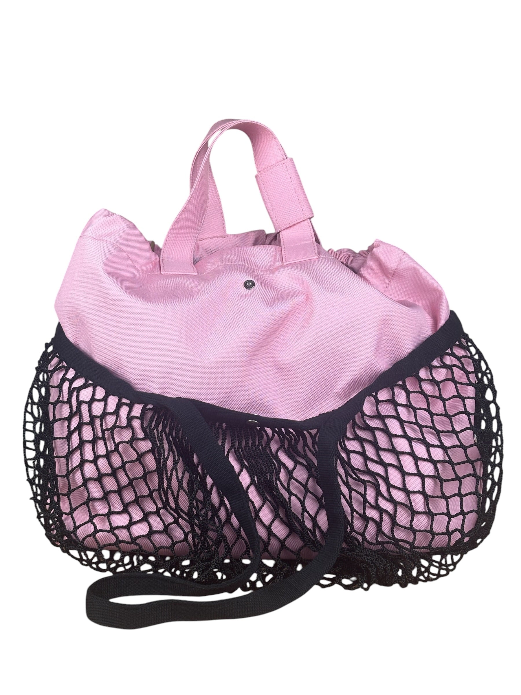 Balenciaga Pink/Black 24/7 Layered Mesh Tote Bag