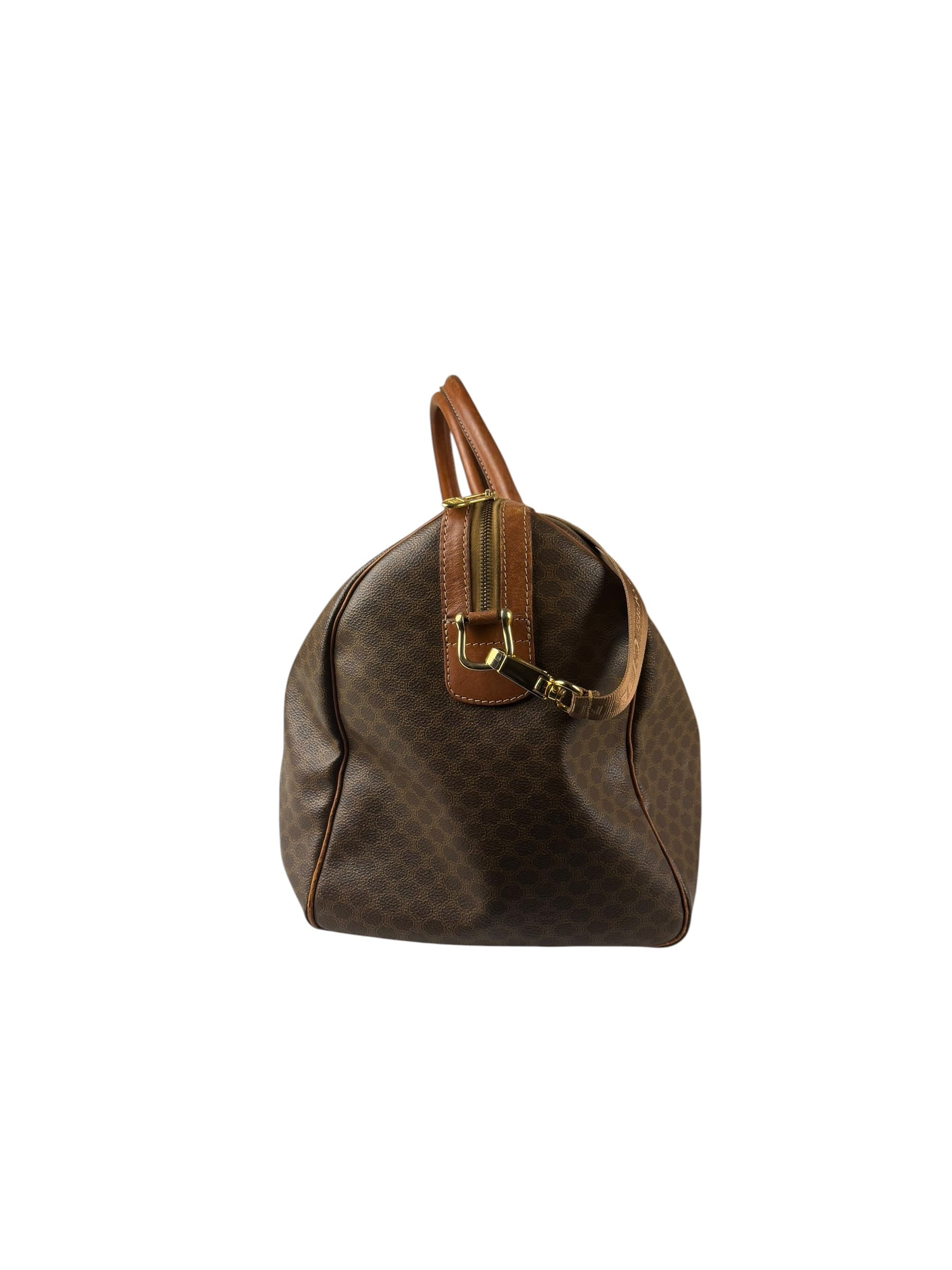 Celine Vintage Macadam Print Boston Bag