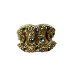 Chanel Gold-Plated Flower-Motif Cocktail Ring