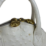 Versace Vintage Mini Osctrich Leather Top Handle Bag
