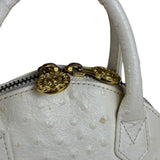 Versace Vintage Mini Osctrich Leather Top Handle Bag