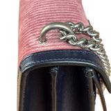 Gucci Pink Leather Trim Dionysus Corduroy Shoulder Bag