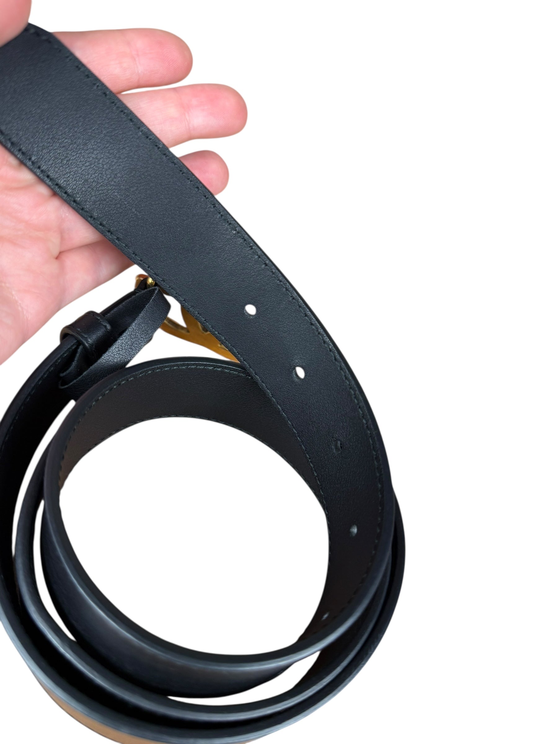 Gucci GG Black leather Belt