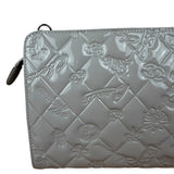 Chanel Vintage Grey Patent Leather Lucky Symbols Icon Pochette 1989