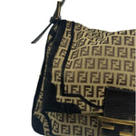 Fendi Black Trim Zucca Mamma Baguette