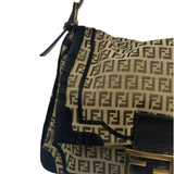 Fendi Black Trim Zucca Mamma Baguette