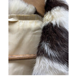 Vintage Cream/Brown Rabbit Fur Coat