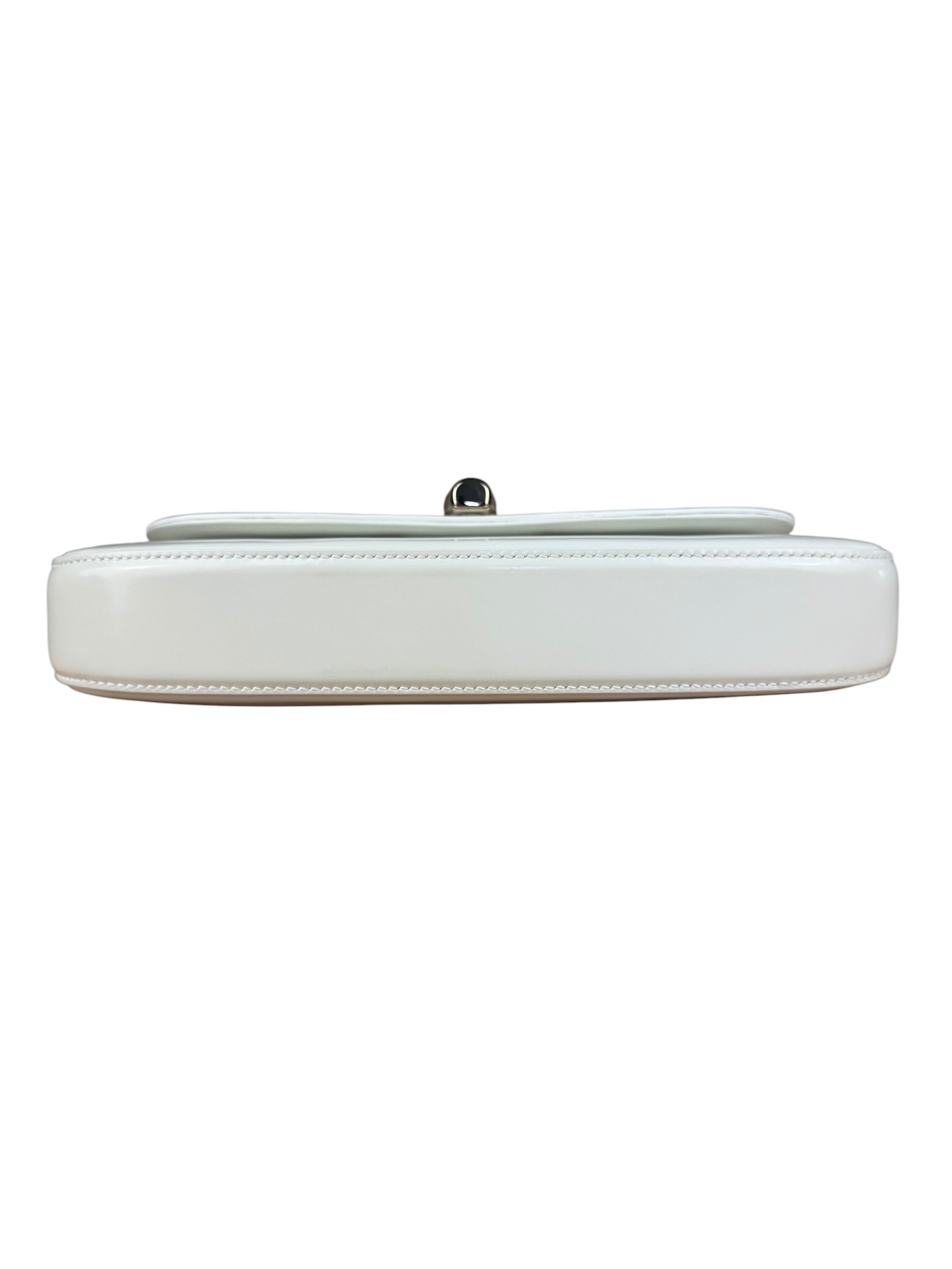 Gucci White Leather Bamboo Night Small Clutch/Pochette