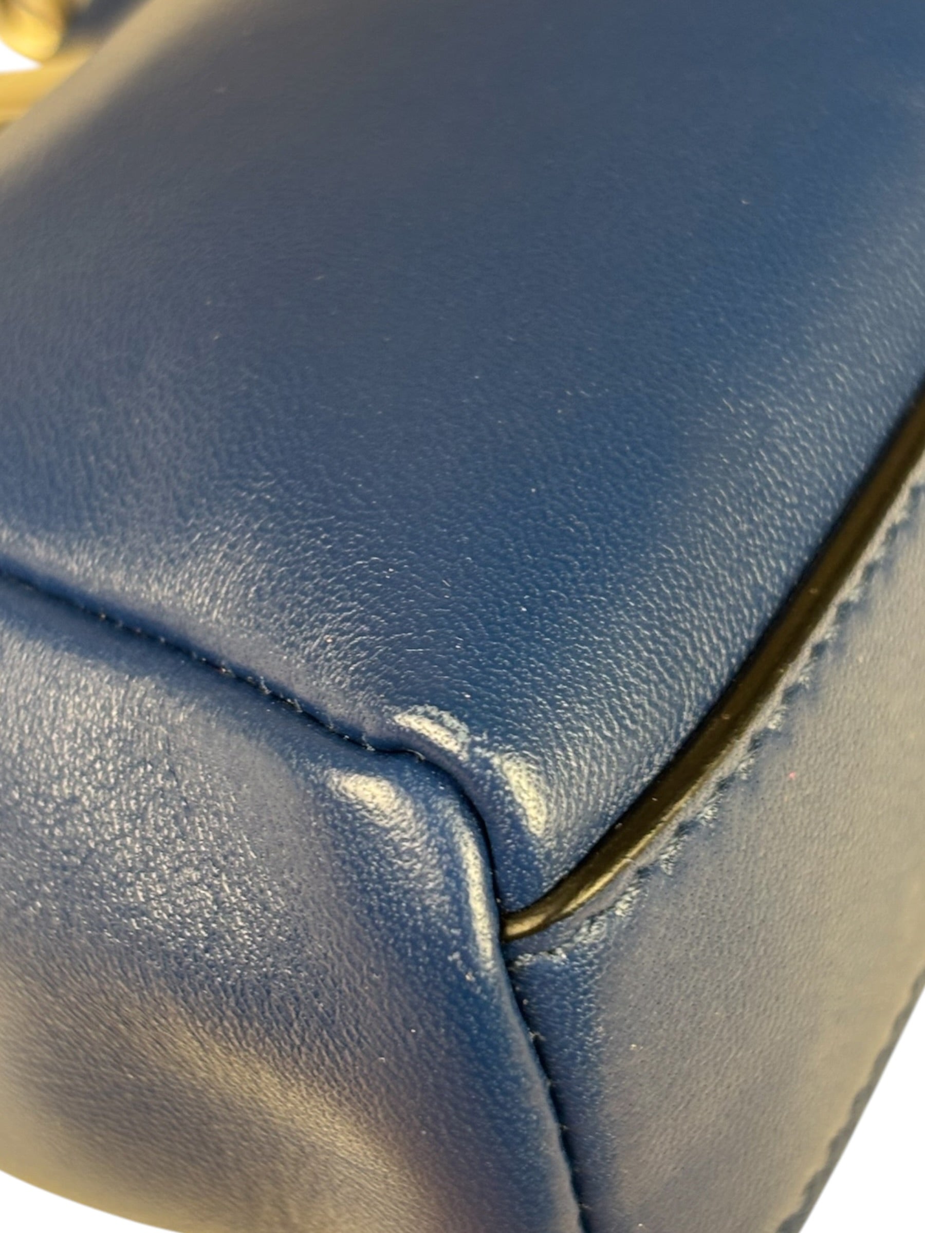 Fendi Navy Leather Peekaboo Micro Two-Way Bag
