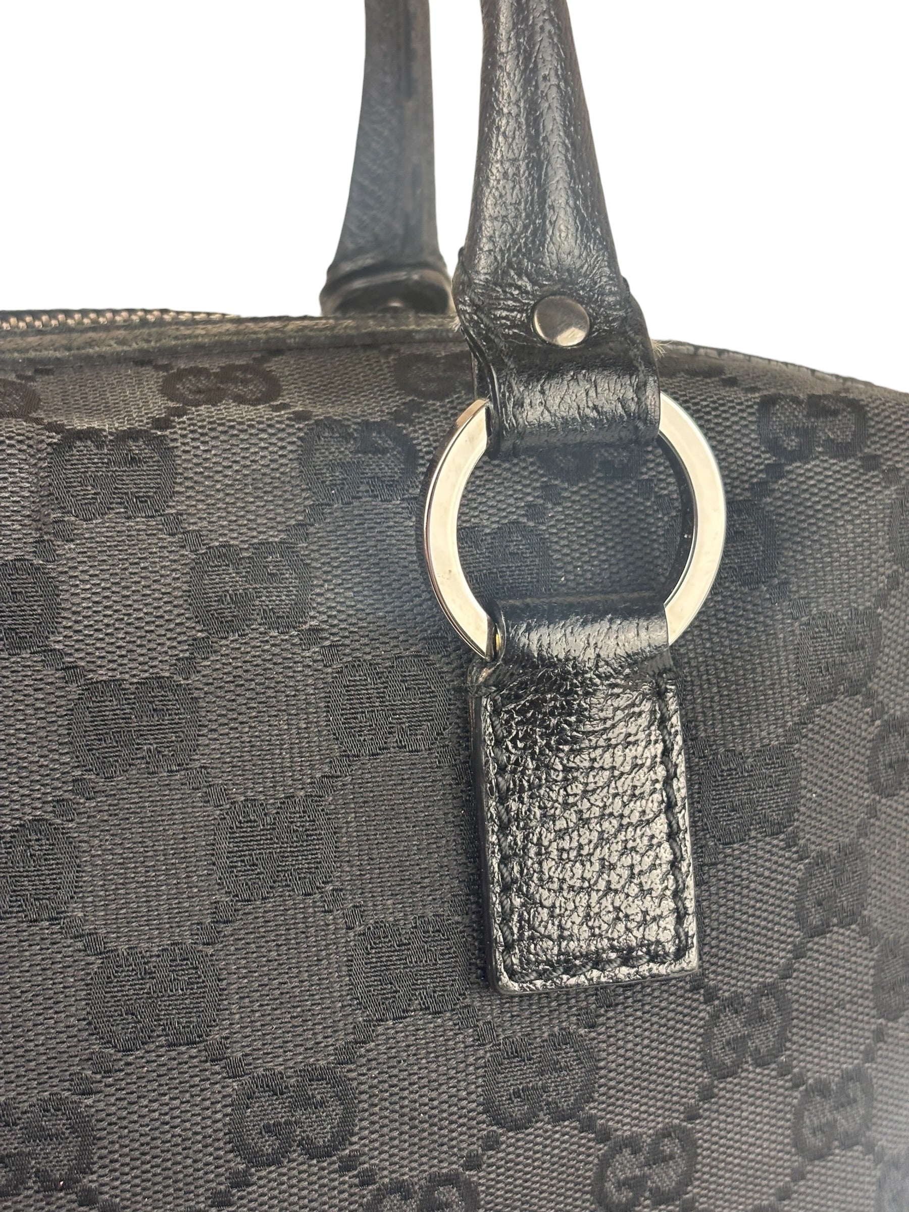 Gucci Black GG Canvas Monogram Hand Bag