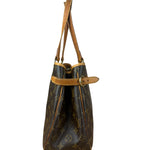 Louis Vuitton Leather Batignolles Horizontal Canvas Monogram Tote Bag