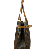 Louis Vuitton Leather Batignolles Horizontal Canvas Monogram Tote Bag