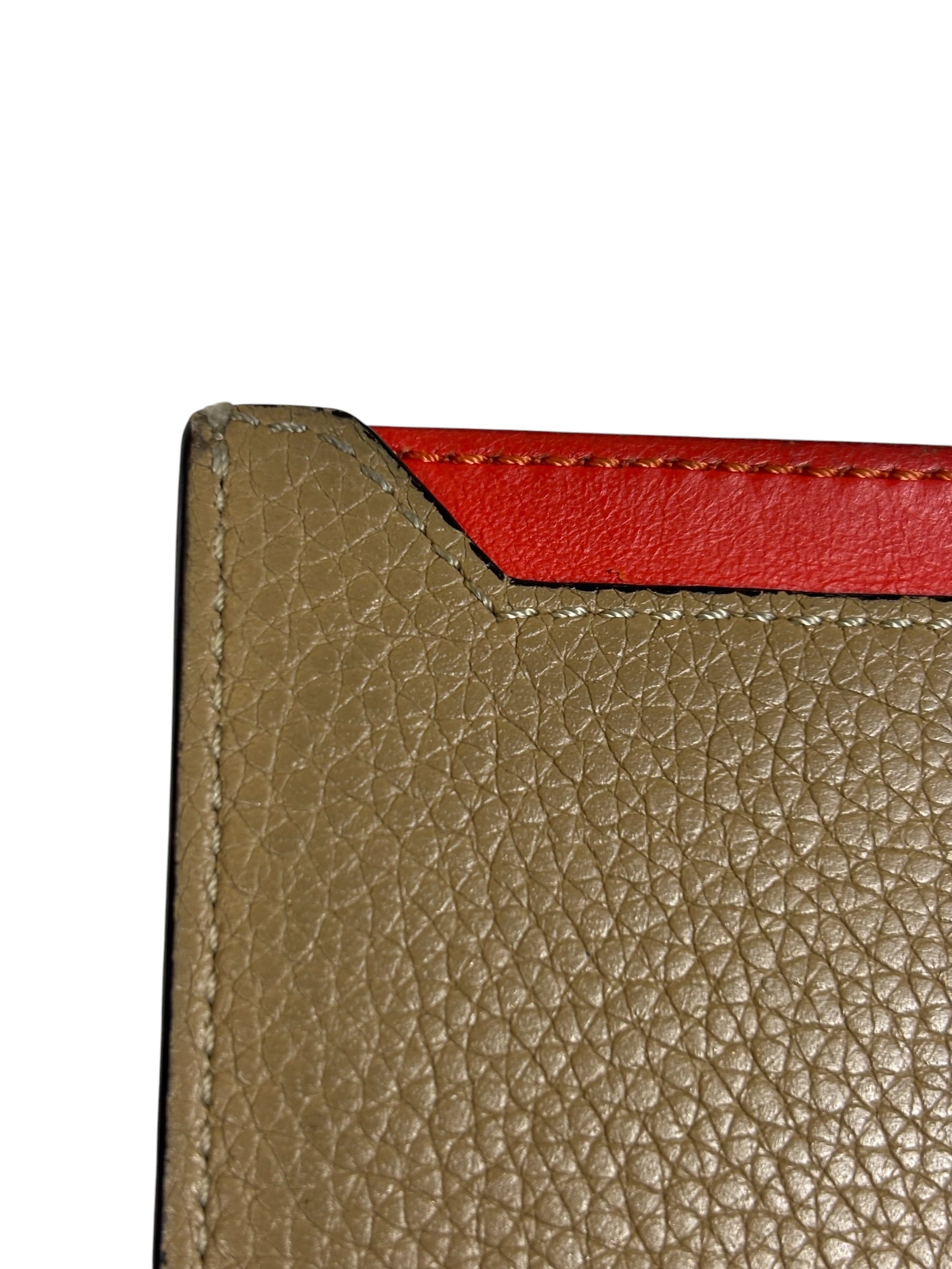 Celine Brown/Red Leather Card Holder