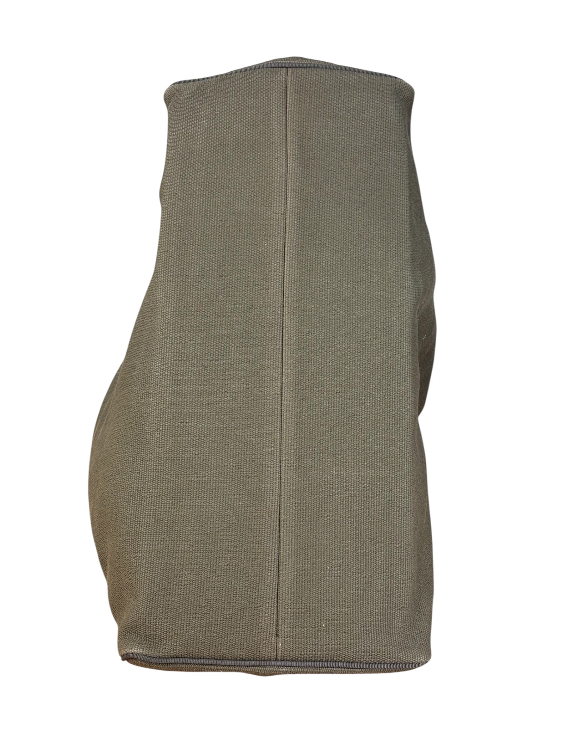 Bottega Venta Vintage Olive/Brown Canvas Large Shopper Shoulder Bag