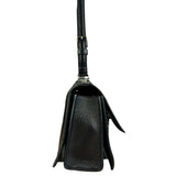 Balenciaga Crush Sling Shoulder Bag Black Leather