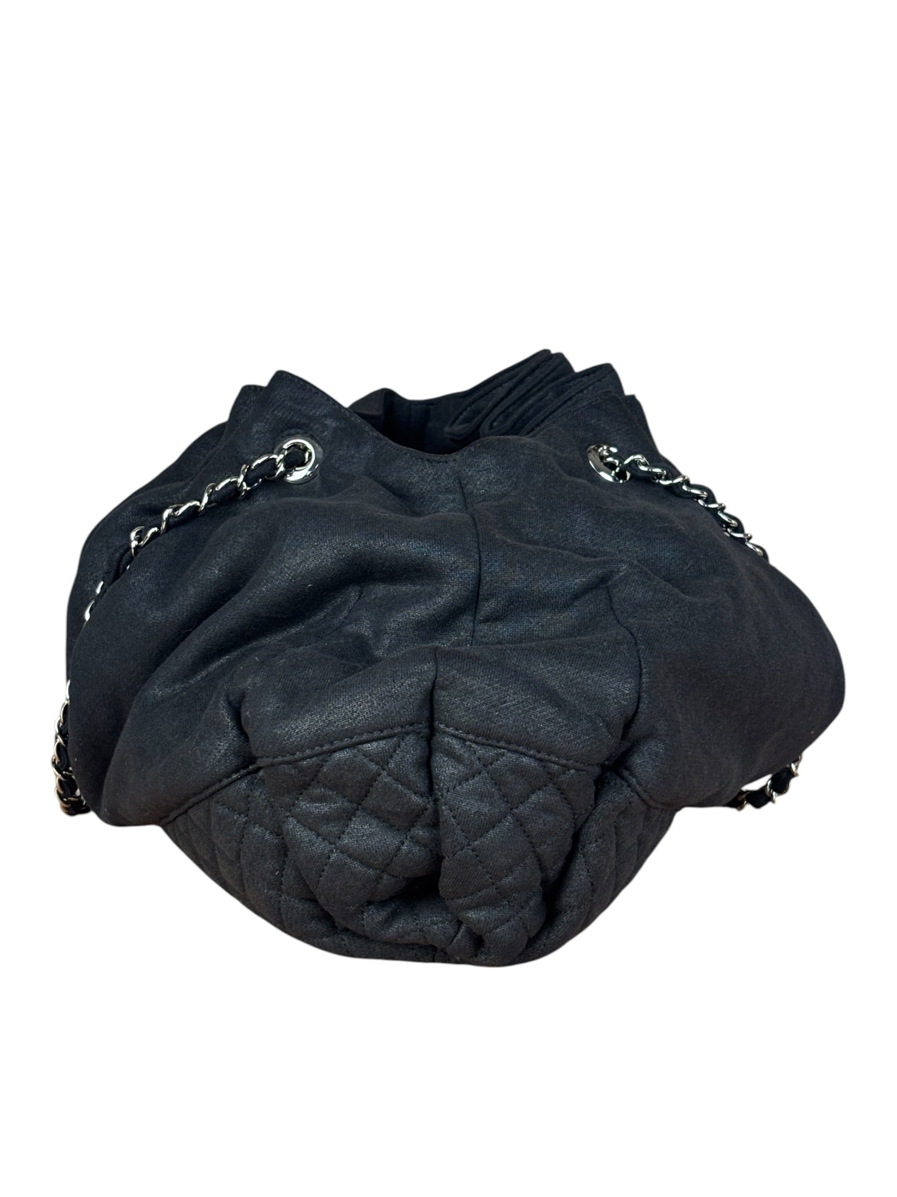 Chanel Black Melrose Cabas Hobo Bag - 1987