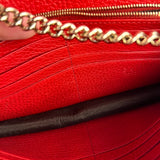 Gucci Red Leather GG Wallet on Chain Bag